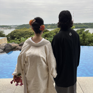 式が終わってからガーデンで写真をとってもらいました|752195さんのTHE ORIENTAL TERRACE HIDEAWAY（ジオリエンタルテラス ハイダウェイ）の写真(2461508)
