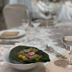 ブライダルフェアでのメインの試食|753311さんの明治神宮・明治記念館の写真(2466238)