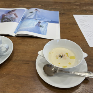 試食の季節のスープです。