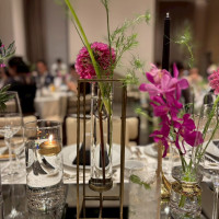 ロングテーブルの装花