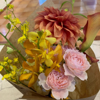 卓のお花は帰りにプレゼントできました。
