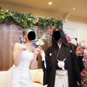 高砂の装花は造花です|754456さんのアニヴェルセル 大宮の写真(2477550)