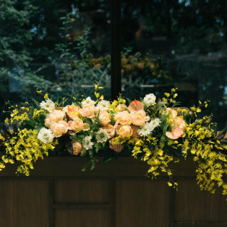 新郎新婦席のお花