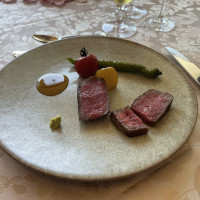 国産牛サーロインステーキ
出汁醤油　山葵