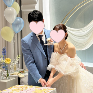 ケーキはゲストと作るペイントケーキにしました！|757600さんのアルカンシエル横浜 luxemariage（アルカンシエルグループ）の写真(2591604)