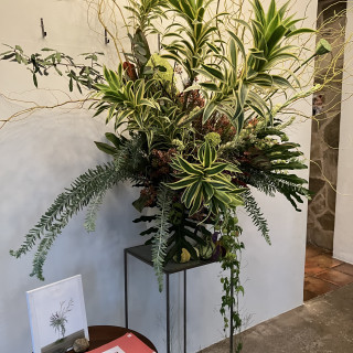 アイテムフェアにて。装花でのウェルカムスペース