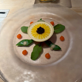 有名なお花柄の前菜