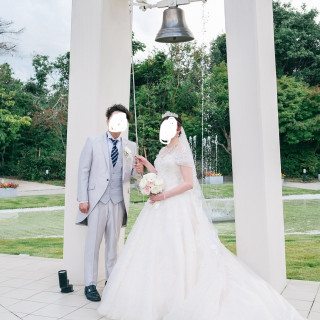 鐘を鳴らすと大きな音が鳴りました。