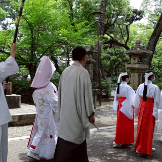 挙式中に参列していた弟が撮影してくれた花嫁行列の写真です。