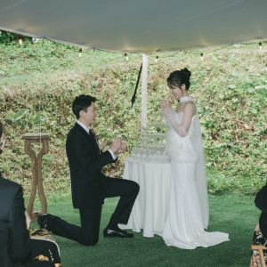 エンゲージカバーセレモニーをプロポーズ風に演出|758719さんのwedding norm.の写真(2485385)