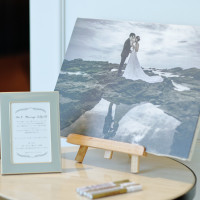 結婚証明書　ゲストにサインを書いてもらうよう案内しました