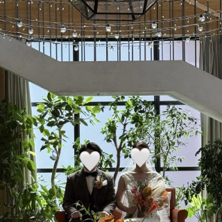 メインテーブル、大階段側の観葉植物。