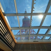 天井から東京タワーが見えた