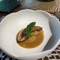 フォアグラのポアレ　味噌田楽仕立て　季節野菜添え