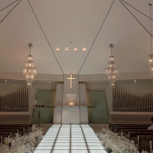 バージンロード（光演出あり）|759271さんのアルカンシエル luxe mariage 名古屋（アルカンシエルグループ）の写真(2480922)