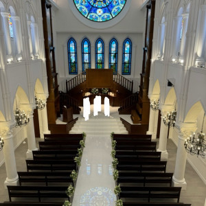 2階の入場口からの景色です。|759274さんのアルカンシエル luxe mariage 大阪（アルカンシエルグループ）の写真(2480952)