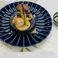 焼き物と石焼きステーキ、マスタードソース