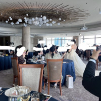 12卓ほどで大人70名（新郎新婦含め）