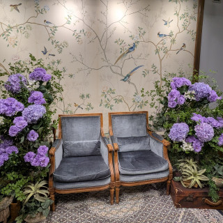 新郎新婦席の装花。この装花で20万円だそうです。