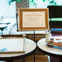 受付のときに結婚証明書をゲストの方に書いてもらいました。