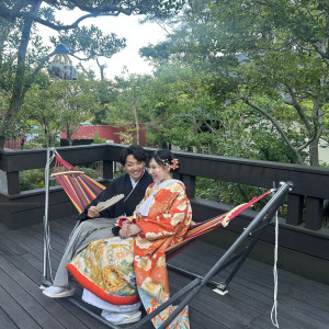 テラスにハンモックを持ち込みました|759765さんのTHE GARDEN PLACE SOSHUEN（ザ・ガーデン・プレイス 蘇州園）の写真(2482939)