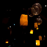 ランタンを上げる演出。