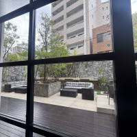 披露宴会場のお庭の写真。