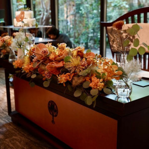 テーブル装花|760345さんのアカガネリゾート京都東山（AKAGANE RESORT KYOTO HIGASHIYAMA）の写真(2484976)