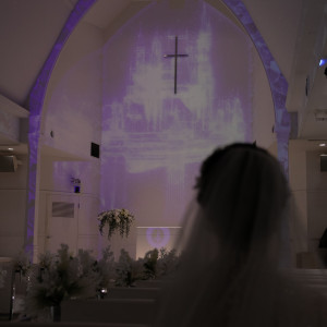 チャペルでのプロジェクションマッピング|760356さんのアールベルアンジェ仙台の写真(2551128)