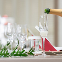 乾杯はシャンパンでした