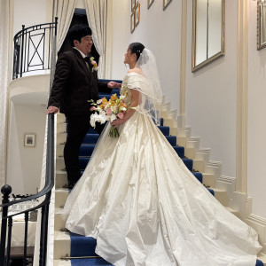 披露宴の階段|760658さんのアクアテラス迎賓館(大津)/テイクアンドギヴ・ニーズウェディングの写真(2550616)