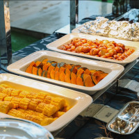 コーン、ペコロス、南瓜、魚のホイル焼き