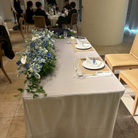 披露宴会場で新郎新婦が座るテーブルの状況