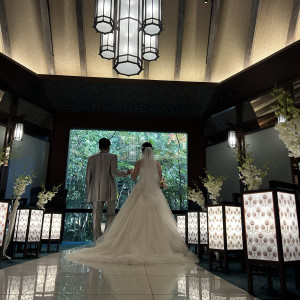 窓から緑が見えて美しいチャペルでした|760861さんのアカガネリゾート京都東山（AKAGANE RESORT KYOTO HIGASHIYAMA）の写真(2598506)