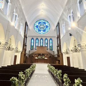 バージンロードが長い|760925さんのアルカンシエル luxe mariage 大阪（アルカンシエルグループ）の写真(2488512)