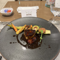 試食時のメインです。お腹の上にトリュフかのっていた。