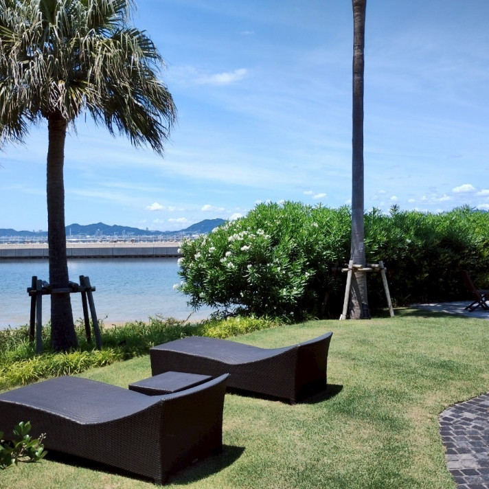 披露宴会場の高砂の後ろにこの風景が広がっています