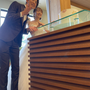 ケーキ入刀時の写真|761390さんのアルカンシエル luxe mariage 名古屋（アルカンシエルグループ）の写真(2490019)