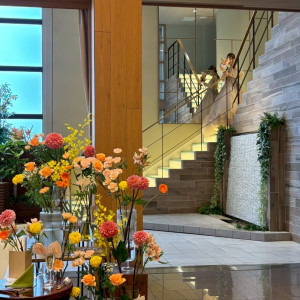 アモリールインナーテラスの階段|761488さんのアルカンシエル luxe mariage 名古屋（アルカンシエルグループ）の写真(2490553)