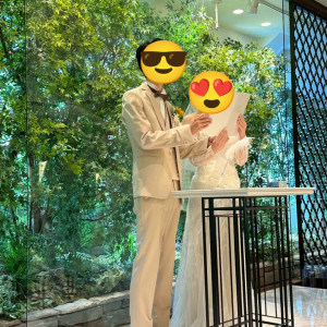 バックの植物が素敵でした|761684さんのInStyle wedding KYOTO/テイクアンドギヴ・ニーズウェディングの写真(2491498)