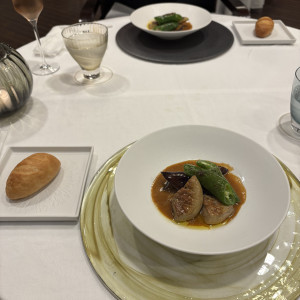 フェアの試食で頂いたフォアグラ。味噌のソースが美味しかった。|761694さんの横浜迎賓館の写真(2491538)