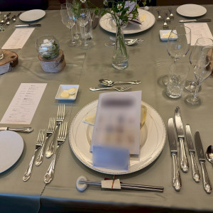 会食会場テーブル|761893さんの星野リゾート トマム 水の教会の写真(2499757)