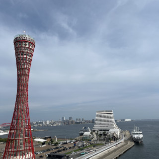 披露宴会場での全体写真撮影を行ったテラスからの眺望