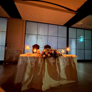 新郎新婦のメインテーブル|762316さんの宮の森フランセス教会の写真(2549507)