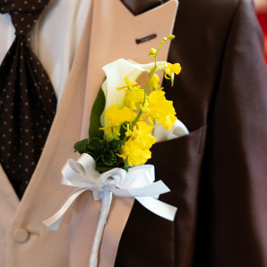 新郎様の装花|762465さんのTHE LANDMARK SQUARE OSAKA(ザ ランドマークスクエア オオサカ)の写真(2507282)