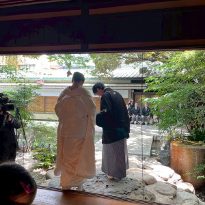 挙式会場にて入場後|762550さんの名古屋 河文の写真(2496238)
