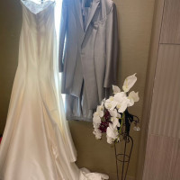 控え室に衣装がかかっていました。