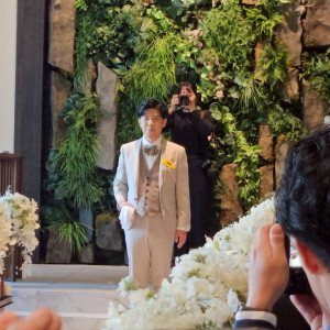 チャペルと新郎です。|762797さんのラソールガーデン熊本（LAZOR GARDEN KUMAMOTO）の写真(2497362)