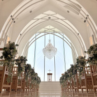 空、海がとっても綺麗でシャンデリアが豪華