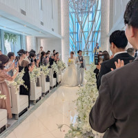 チャペルから退場するときの写真です。